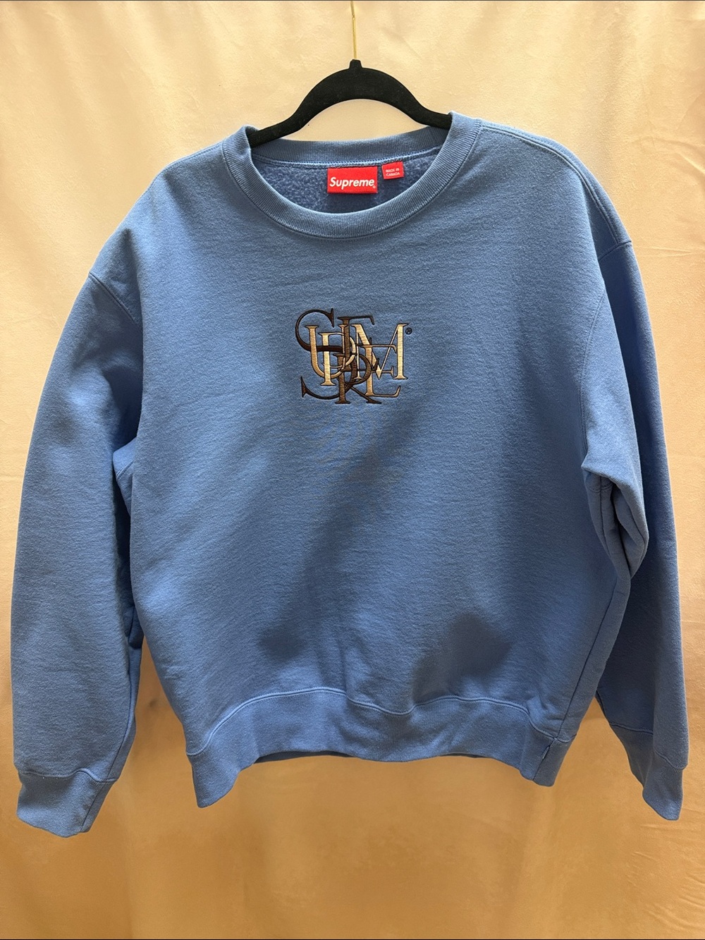 Supreme Overlap Sweatshirt Light Blue SS22